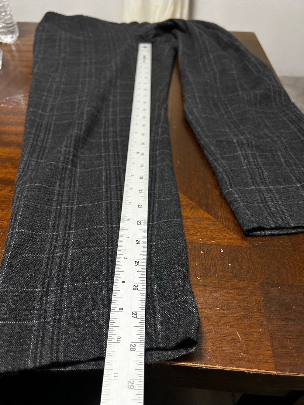 Eileen Fisher Womens Charcoal Grey Windowpane Plaid Ankle Pants Tapered Size M - Picture 10 of 11